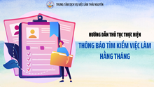 HƯỚNG DẪN THỦ TỤC THỰC HIỆN THÔNG BÁO TÌM KIẾM VIỆC LÀM HẰNG THÁNG